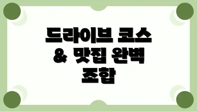 드라이브 코스 & 맛집 완벽 조합