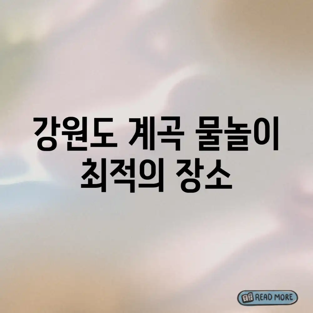 강원도 계곡, 물놀이 최적의 장소