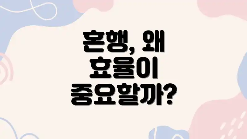 혼행, 왜 효율이 중요할까?