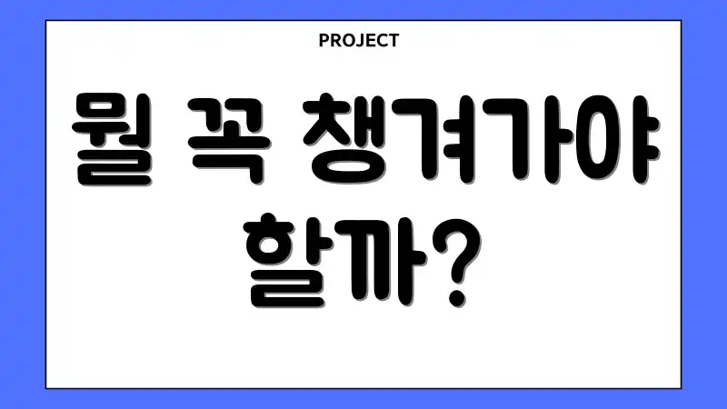 뭘 꼭 챙겨가야 할까?