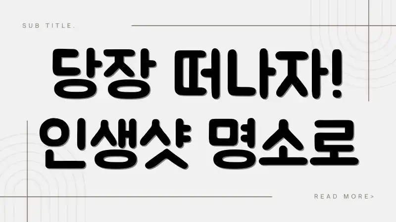 당장 떠나자! 인생샷 명소로