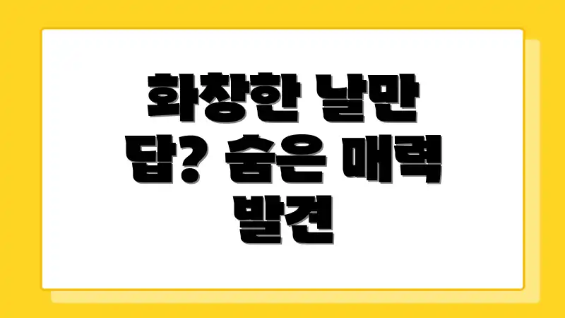 화창한 날만 답? 숨은 매력 발견