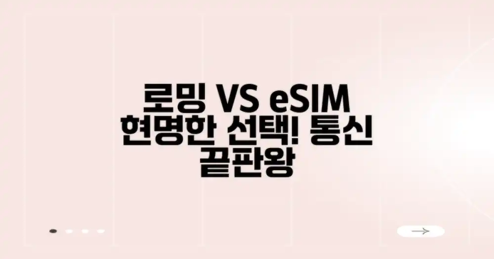 로밍 vs eSIM: 현명한 통신 선택