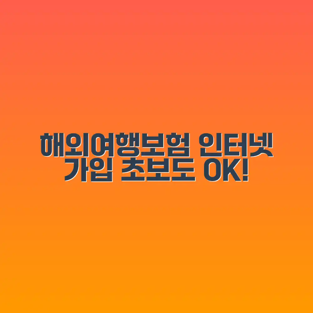 초보자도 해외 여행자보험 인터넷 가입, 어렵지 않아요! 초보자도 해외 여행자보험 인터넷 가입, 어렵지 않아요!