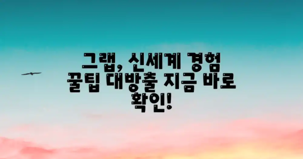 그랩, 신세계 경험을 위한 활용 팁