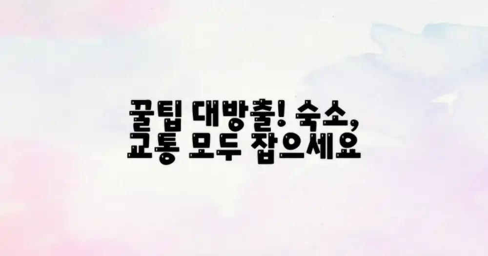 숙소부터 교통까지, 꿀팁 대방출