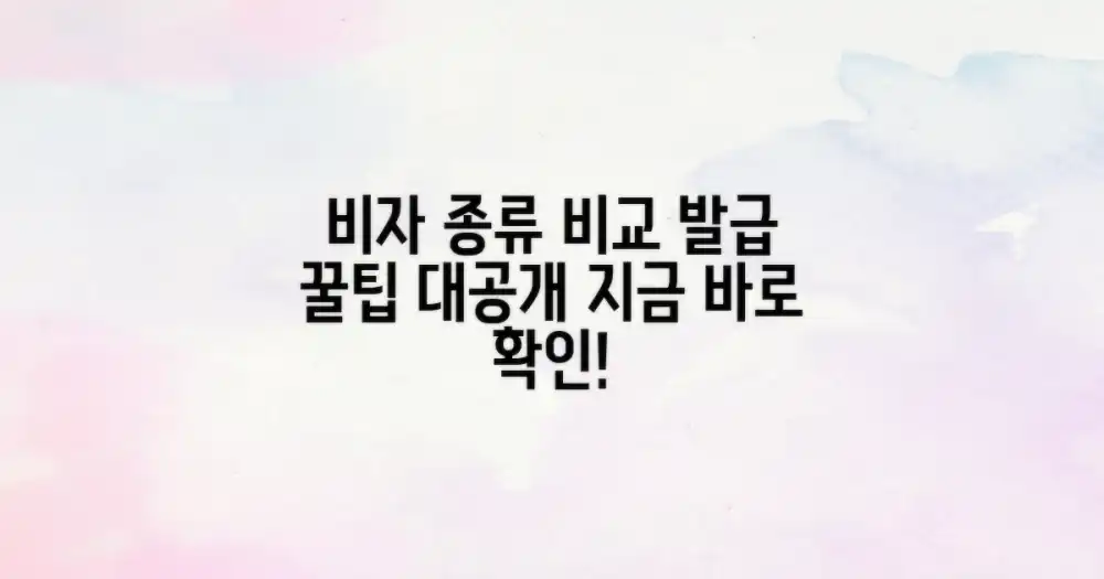 비자 종류별 비교 및 발급 팁
