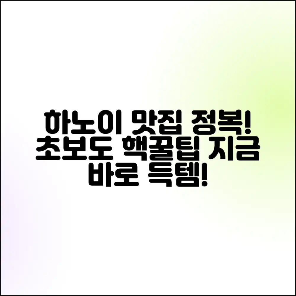 하노이 맛집 정복! 초보도 핵꿀팁 득템