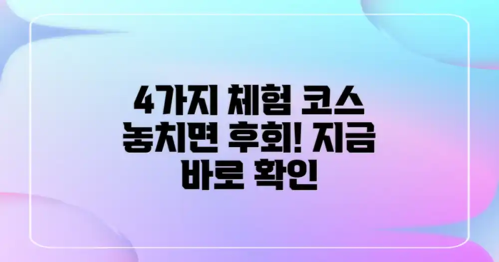 4가지 체험 코스 추천