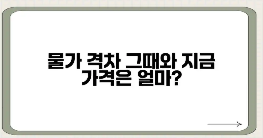 과거 물가 vs. 현재 가격