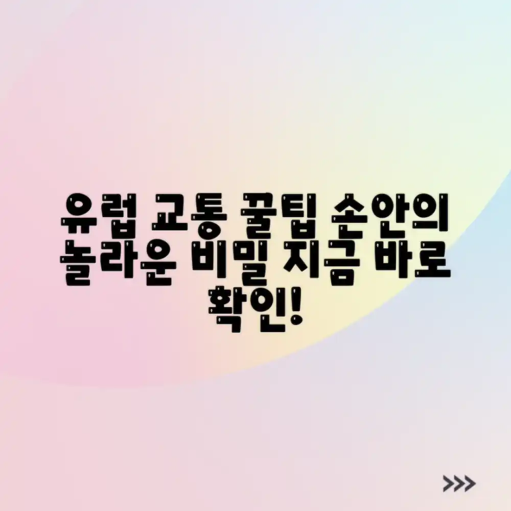 내 손안의 유럽 교통 정보, 놀라운 비밀 공개!