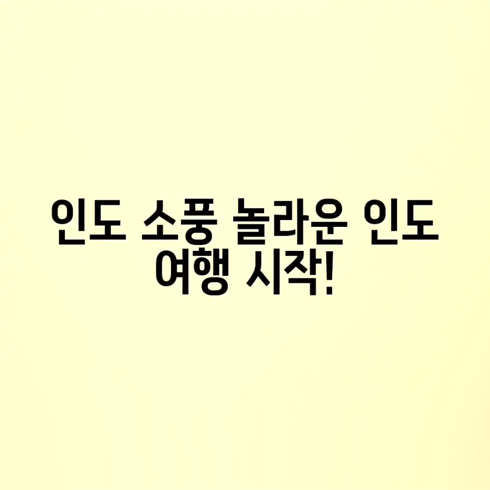 인도소풍 여행사: 놀라운 인도 여행의 시작!